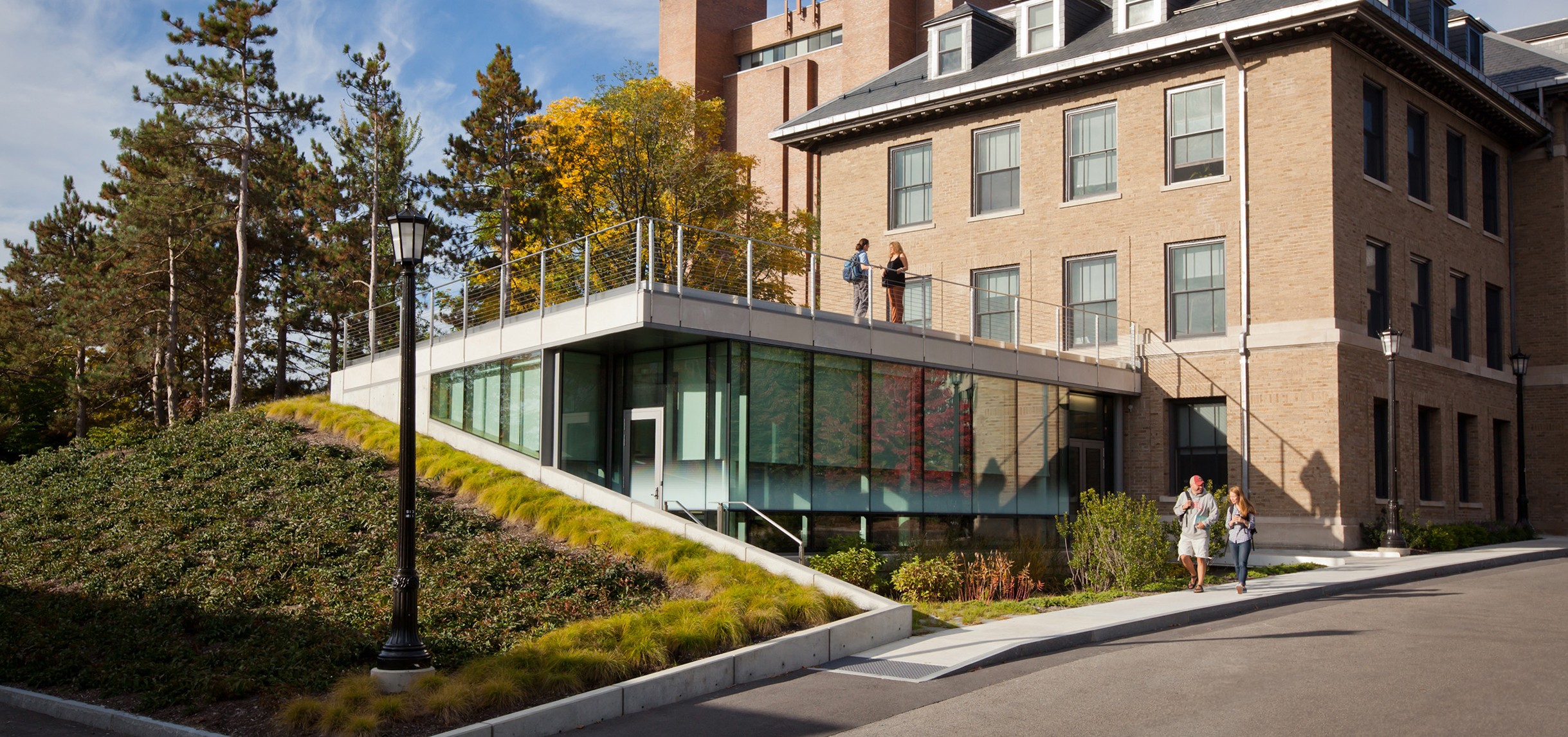 Fernow hall was built into the side of a hill with a roof top garden.