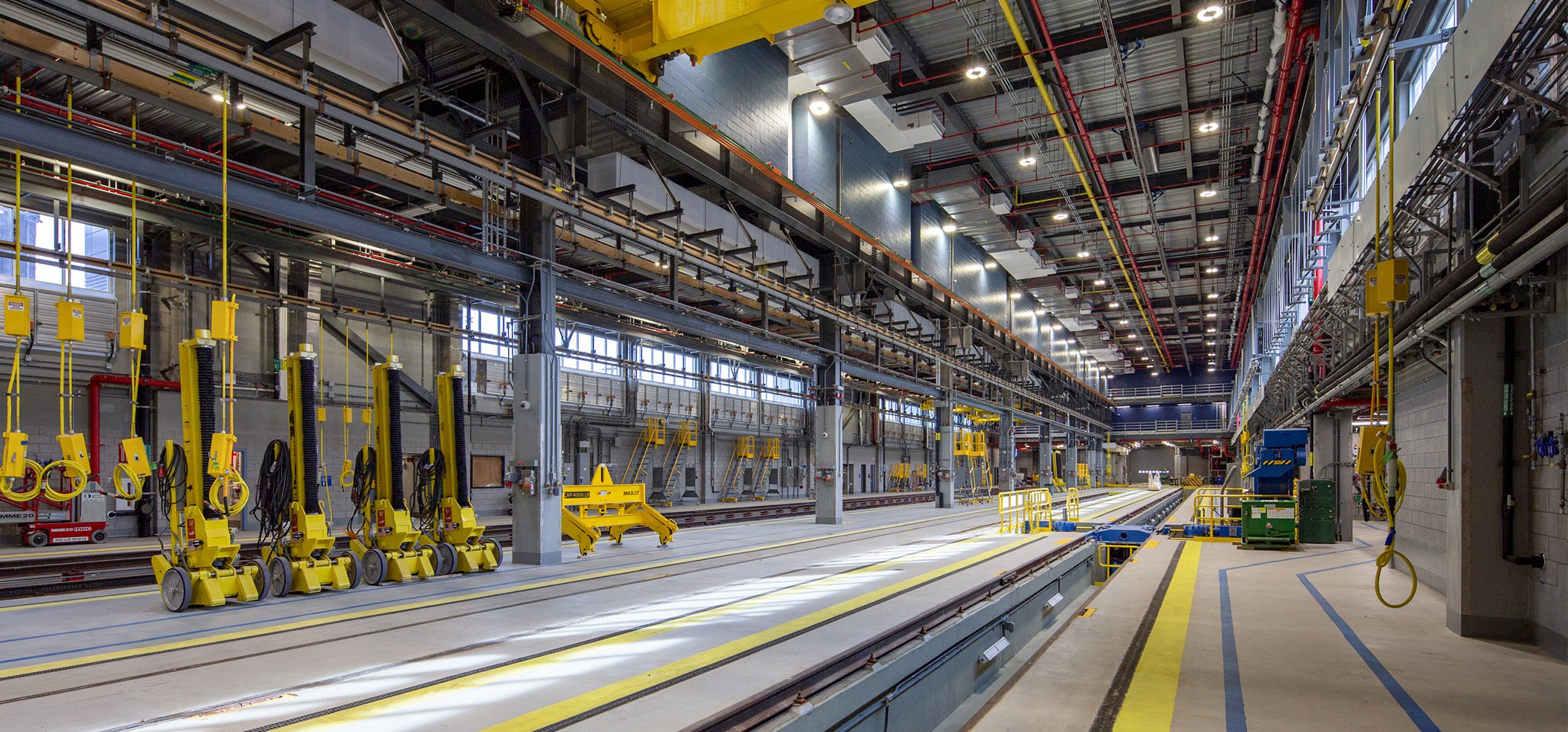 Panoramic view of maintenance shop